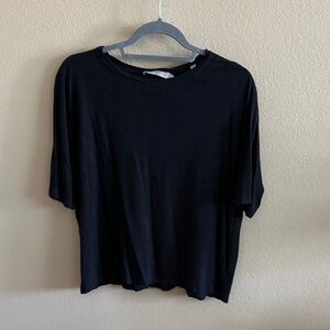Vince Short Sleeve Boxy Tee, charcoal gray